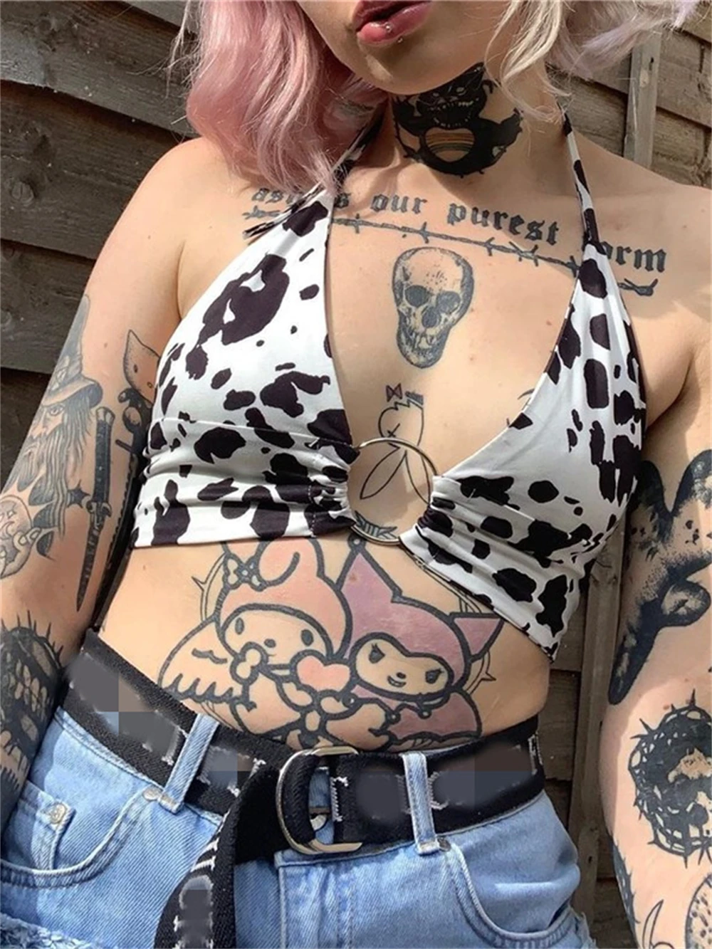 

Женский леопардовый топ-бикини Y2k в стиле Харадзюку