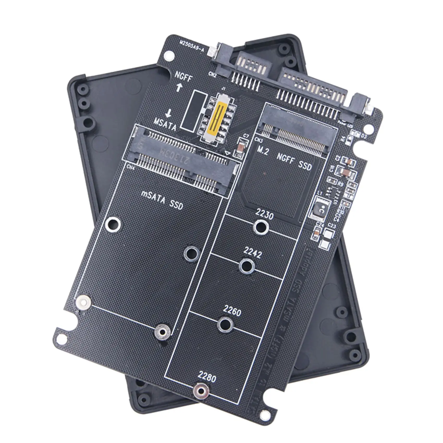 Карта адаптера M.2 NGFF MSATA SSD — SATA 3.0 конвертера 2 в 1 Внешний жесткий диск