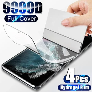 4Pcs Hydrogel Film Screen Protector For Samsung Galaxy S10 S20 S9 S8 S21 S22 Plus Ultra FE Note 20 8