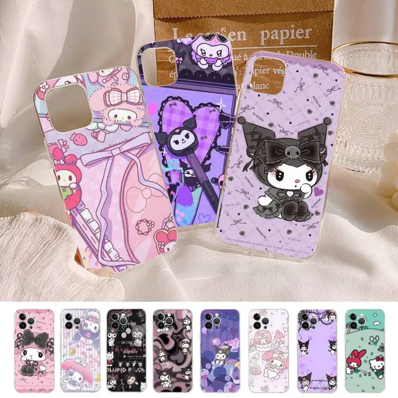 

Bandai Hello Kitty kuromi my melody Phone Case for iPhone 11 12 13 mini pro XS MAX 8 7 6 6S Plus X 5S SE 2020 XR cover