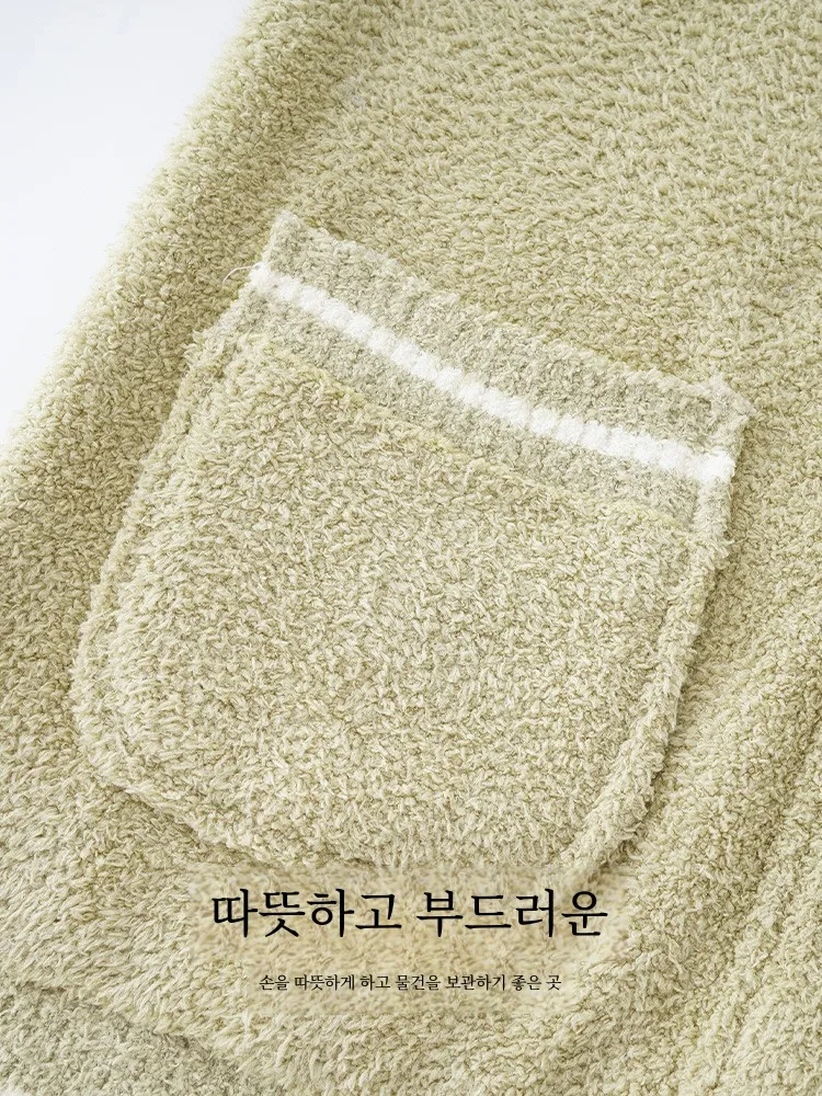 Древние и современные женские пижамы осенне-зимние фланелевые полуутолщенные