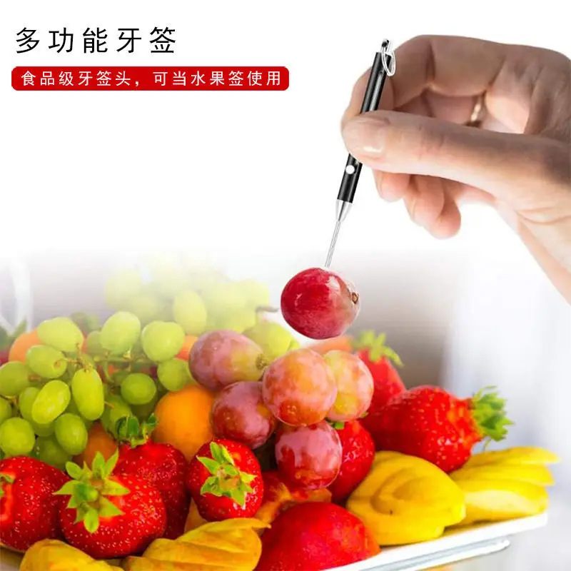 mini titanium alloy toothpick knife gift portable knife toothpick household dental flosser outdoor self defense tool fruit pick free global shipping