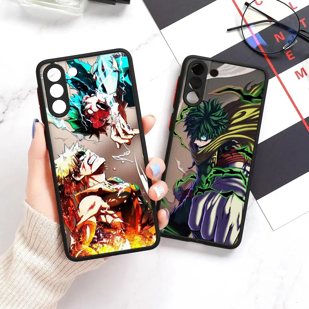 

My Hero Academia S23 Case For Samsung S22 Ultra Cases Galaxy S23 S21 Plus S20 FE S10 Lite S9 Matte Clear Cover Deku Bakugo Anime