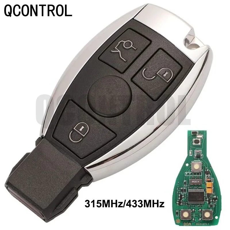 

QCONTROL Умный автомобильный ключ 3/4 кнопки 315/434 МГц для Mercedes Benz A C E S Class W203 W204 W205 W210 W212 NEC BGA пульт дистанционного управления