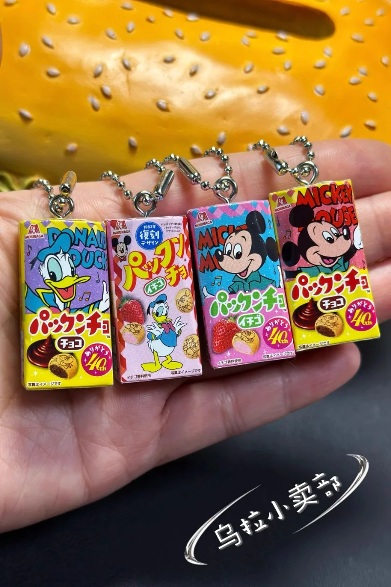 Фото Disney Gashapon, милая кавайная фигурка, аниме, миниатюрное печенье, закуска, еда, печенье, брелок, сумка, подвеска, модель, капсульные игрушки, подарок №3