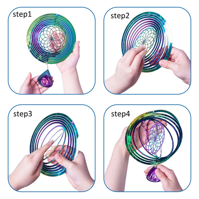 Продажа Ветровка садовая с мандалой, подвеска-Спиннер в винтажном стиле, украшение для улицы, для украшения дома, балкона Купить Ветровка садовая с мандалой, подвеска-Спиннер в винтажном стиле, украшение для улицы, для украшения дома, балкона