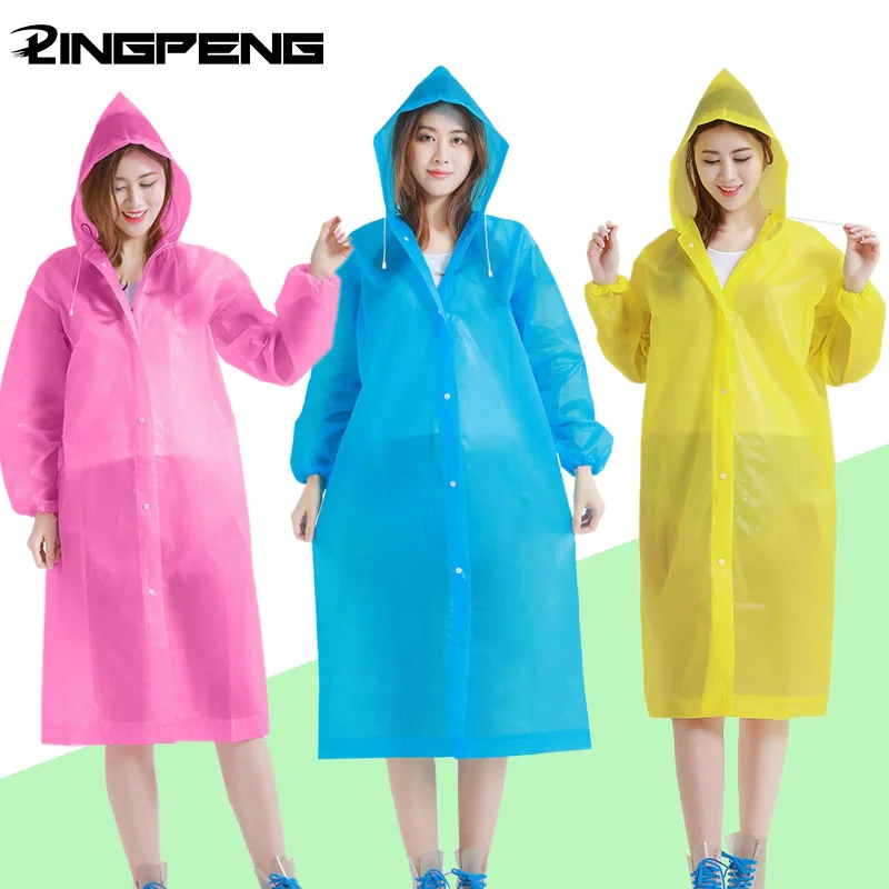 

Ponchos Rain for Adults KidsReusable Emergency PonchosRain with Drawstring Hood for Camping Hiking Traveling Backpacking