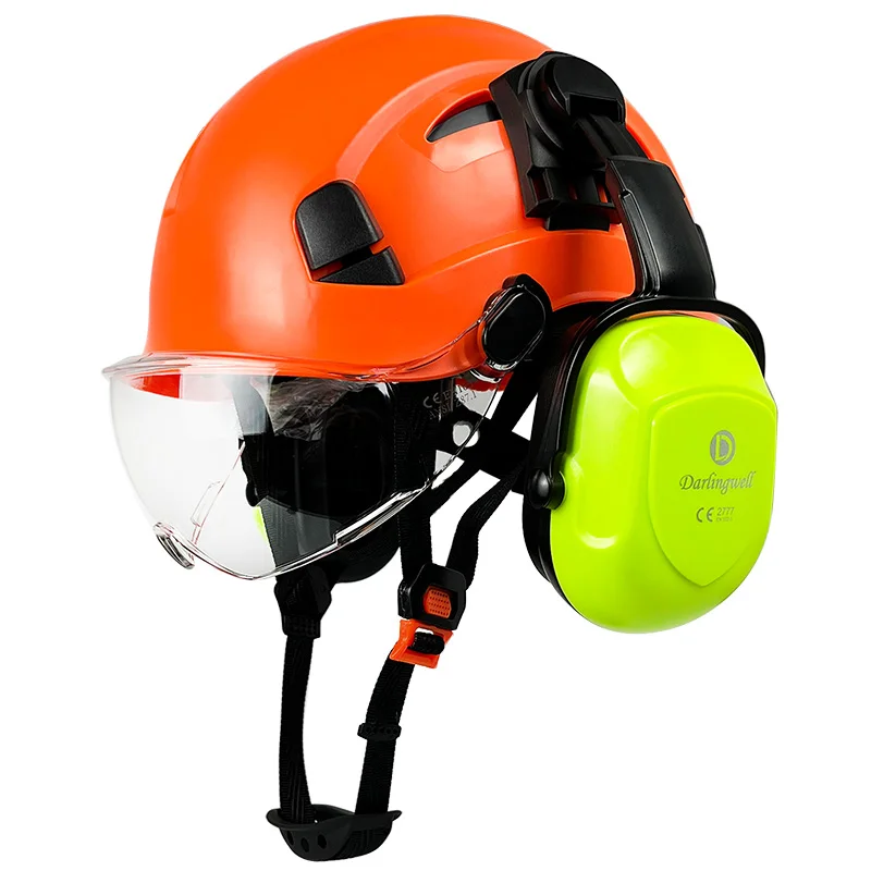 

CE Construction Safety Helmet With Visor ABS Hard Hat With Earmuff For Engineer ANSI Industrial Head Protection Work Cap For Men