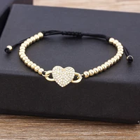 aibef fashion heart shaped shiny crystal zircon bracelet women handmade beads adjustable charm jewelry wedding romantic gifts
