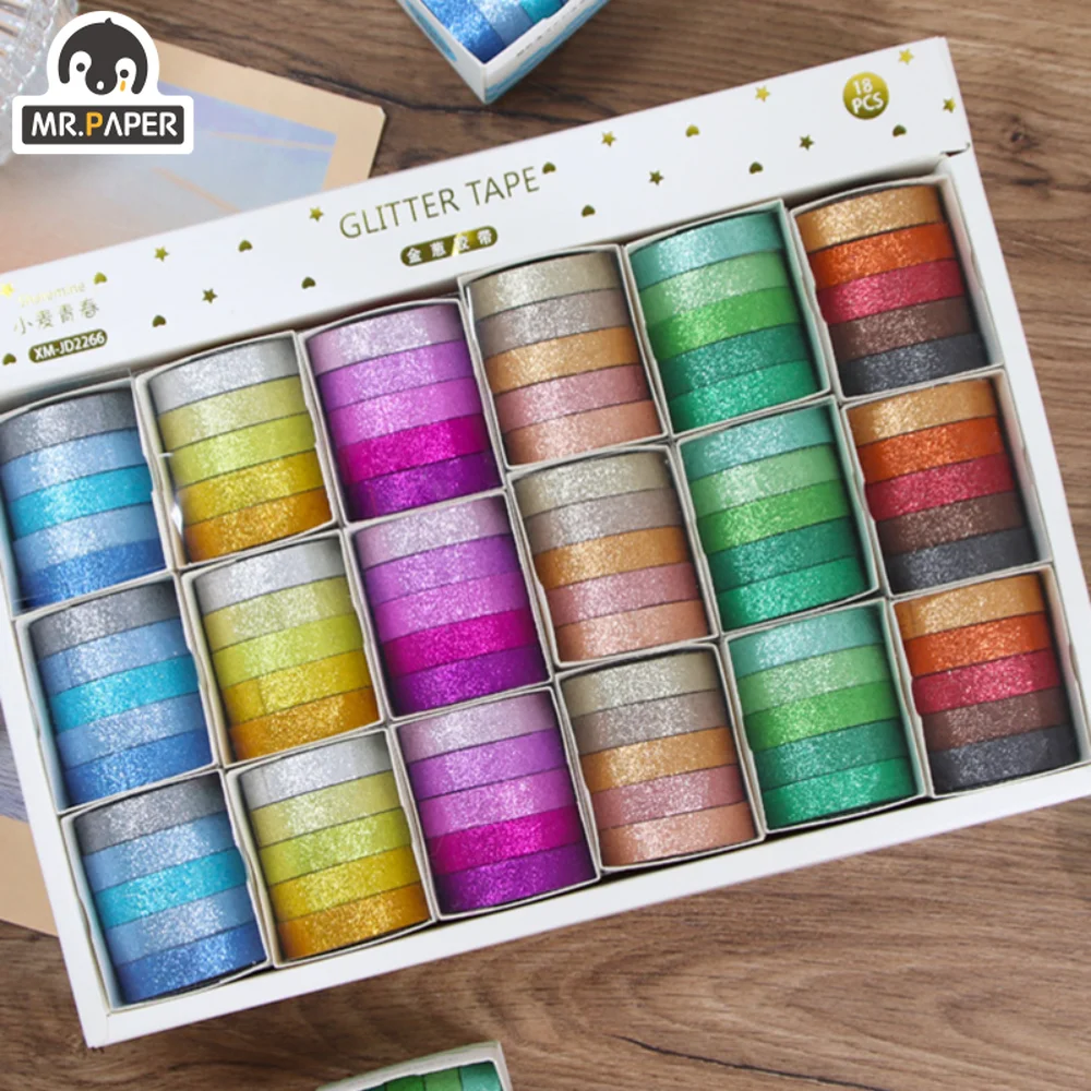 

Mr. Paper 6 Style 90roll/box Small Fresh Golden Onion Tape Set Creative Flash Hand Account Decorative Stationery Tape