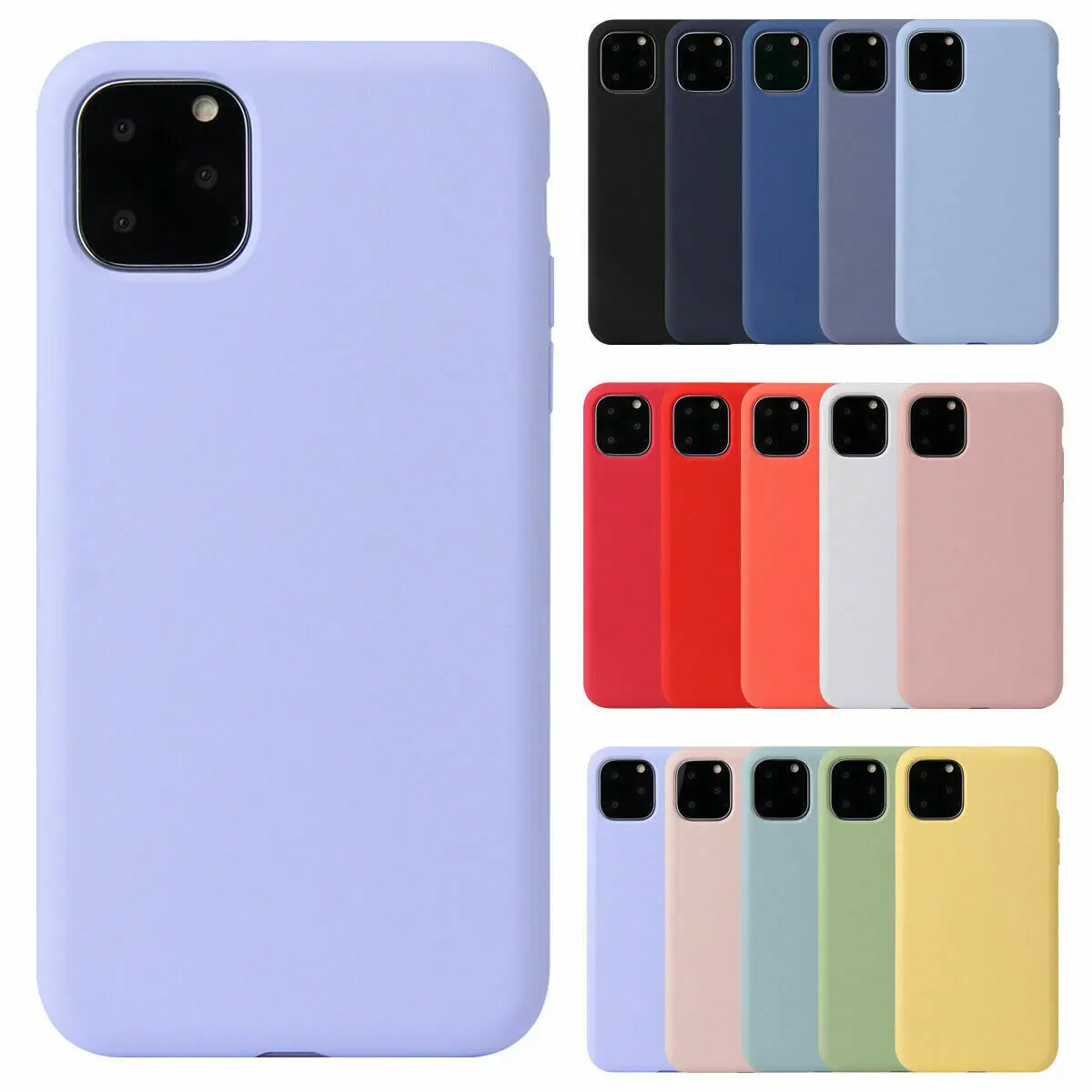 

iPhone Silicone TPU Case Soft Matte Color Phone Cover for Apple iPhone 5 5s SE 6 7 8 Plus X XS XR Plus Max 12 12 Pro Max Mini