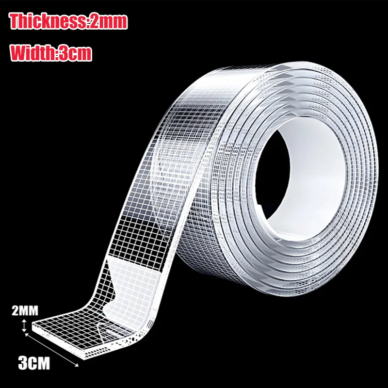 

Сверхпрочная двусторонняя клейкая лента нано-сетки прозрачная 1/3/5/10 м