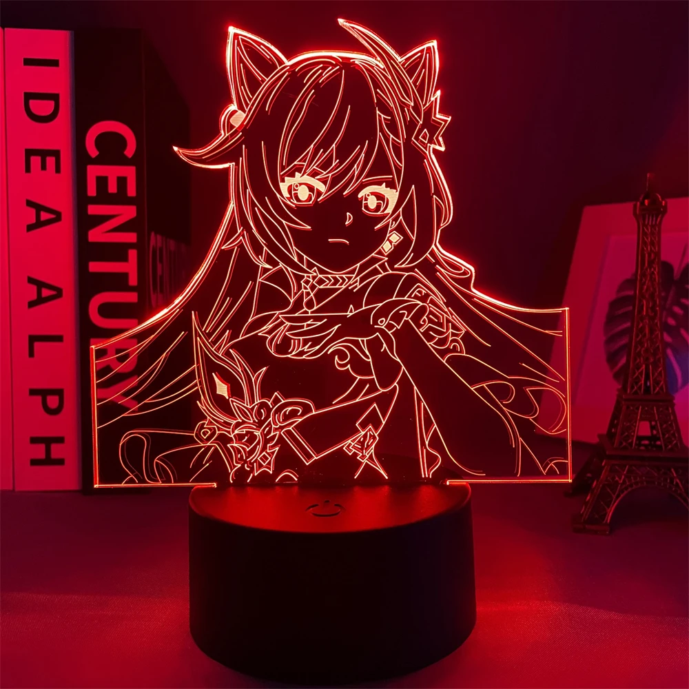 

3d Led Night Light Lamp Genshin Impact Keqing Acrylic Led Lamp Game