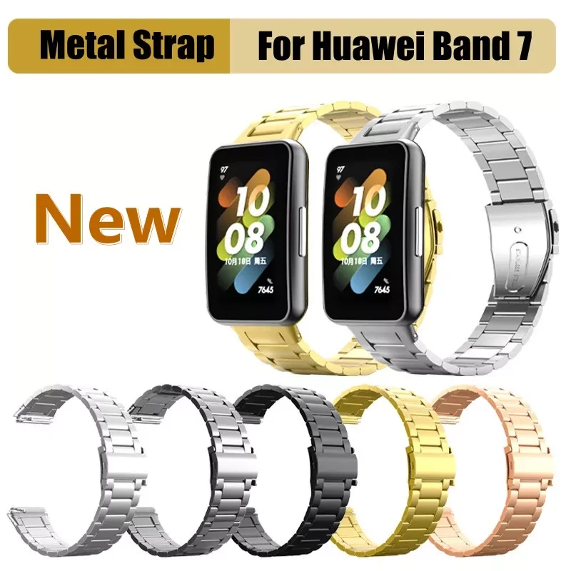 

Strap for Huawei Watch Band 7 Stainless Steel Bracelet Wristband for Hawei Band7 Straps Wristbands Belt