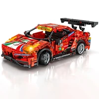 city racing blocks car sets pull back racer sportscar 488 sian cooper building bricks toys for boy kids children technical model