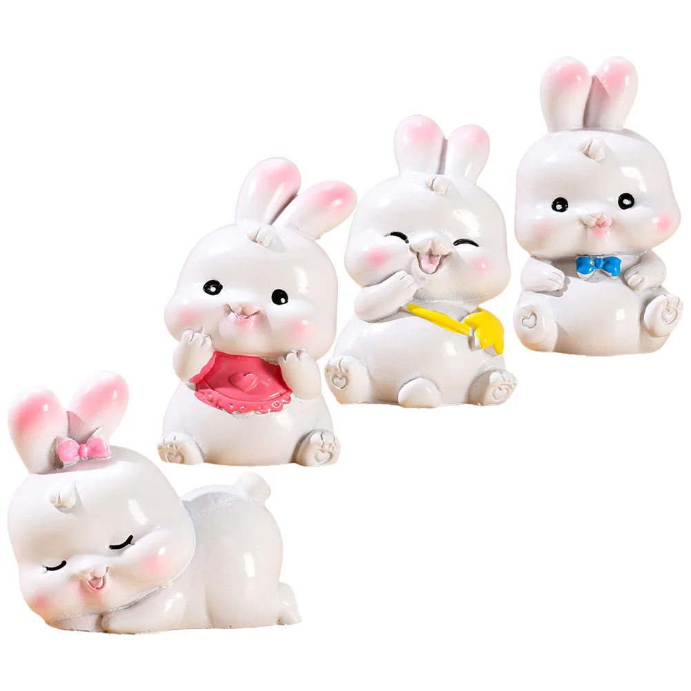 

Rabbit Bunny Chinese Miniature Animal Zodiac Figurine Figurines Year Statue Shui Feng Decoration Figures Toy Toys Sculpture