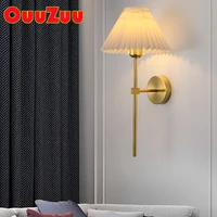 ouuzuu pleated wall lamp lampshade e27 wall lamp pleated lampshade modern minimalist diy nordic decorative wall light
