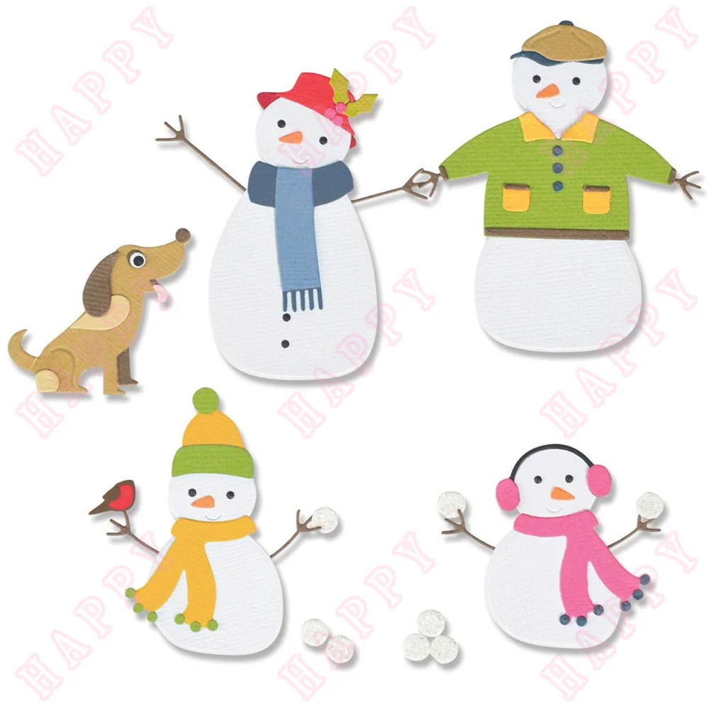 

Christmas Snow Family Metal Cutting Dies Scrapbook Diary Decoration Make Paper Carft Embossing Template DIY Greet Card Handmade