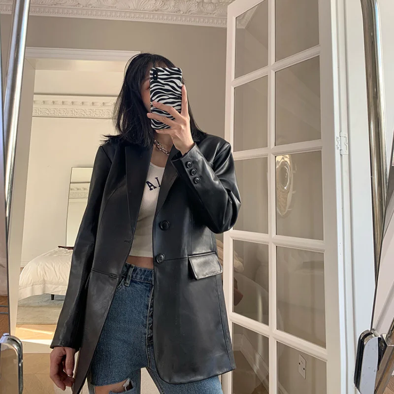 

Real Sheepskin Jackets Woman Genuine Leather Coats Woman Korean Long Jacket Famale Chaqueta De Cuero Para Mujer SQQ18 2023