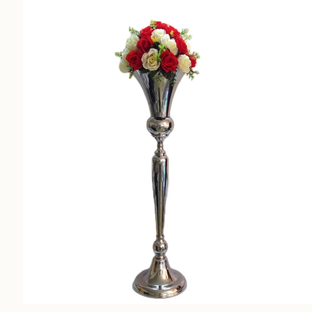 

10PCS 98cm/39" Flower Vases Wedding Table Centerpiece Event Road Lead Gold Metal Pillar Stand PartyDecorationFlower Holders