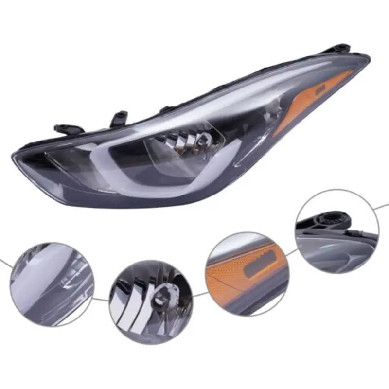 

Headlight Assembly Driver Side Halogen Lamp Suitable For 2014, 2015, 2016 Hyundai Elantra
