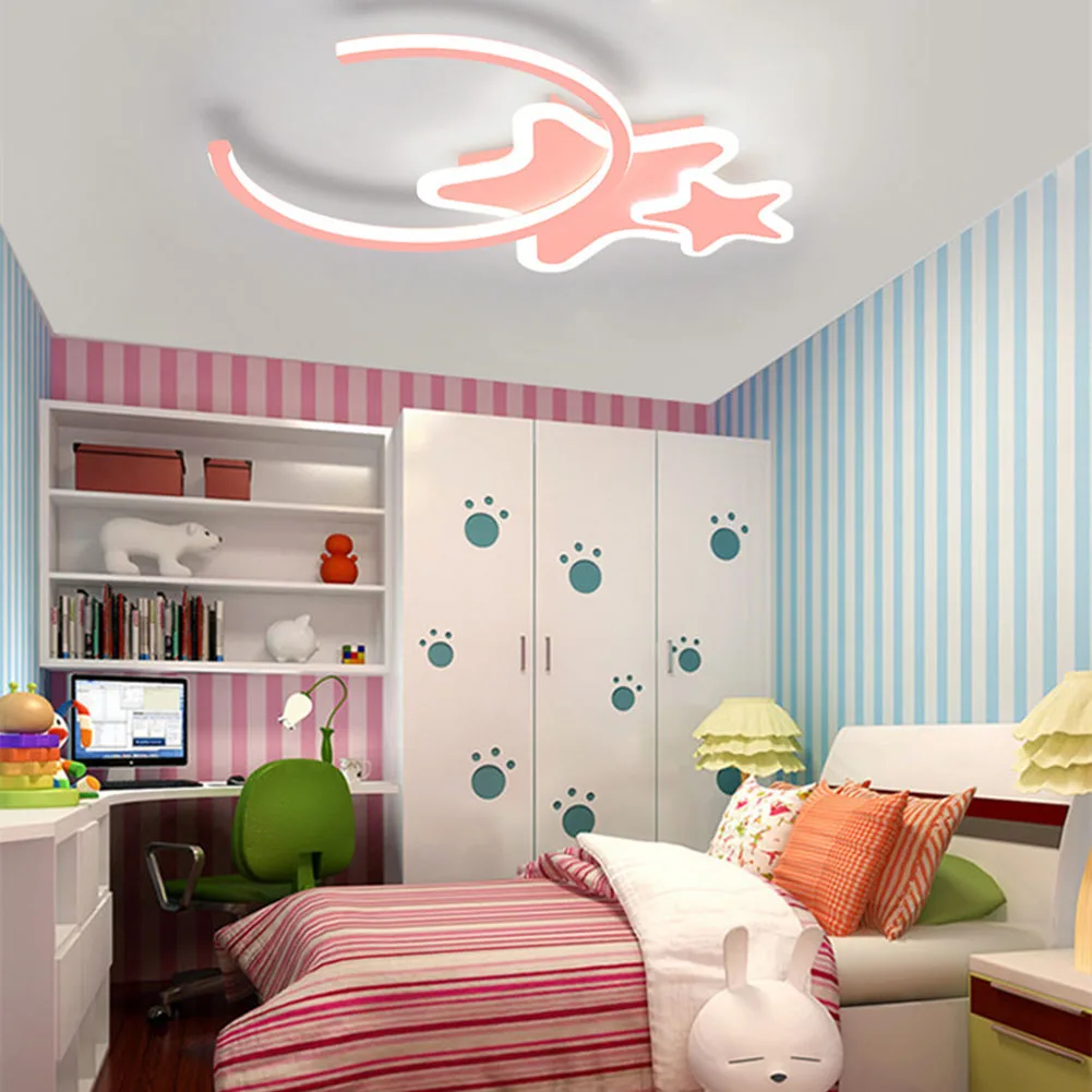 

Children's Room LED Living Room Ceiling Light Bedroom Ceiling Light Modern Metal Acrylic Stepless Dimmable Remote Control Light