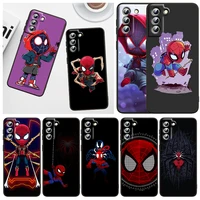 marvel cartoon spiderman for samsung galaxy s22 s21 s20 fe ultra pro lite s10 5g s10e s9 s8 plus s7 edge black phone case