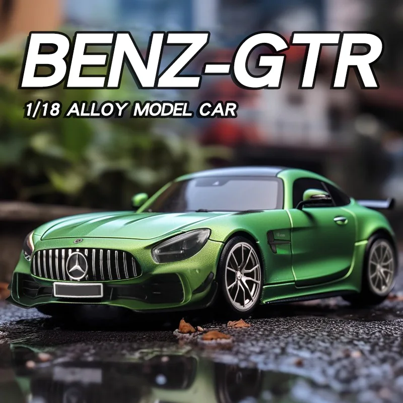 

Large 1/18 Benz GTR Sports Model Car Diecast Miniature Metal Car Collection Simulation Sound Light Vehicle Toy Car For Kids Gift
