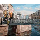 Грифоны Банковского моста Живопись по номерам на холсте 40*50. Белоснежка. 038-AВ