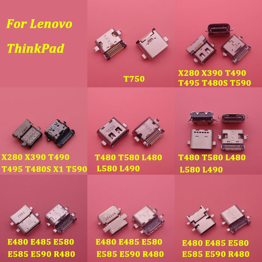 

Разъем питания постоянного тока для ноутбука Lenovo ThinkPad E480 E485 E580 E585 R480 E590 T750 T480 T580 L480 L580 L490, 2 шт., разъем USB Type-C