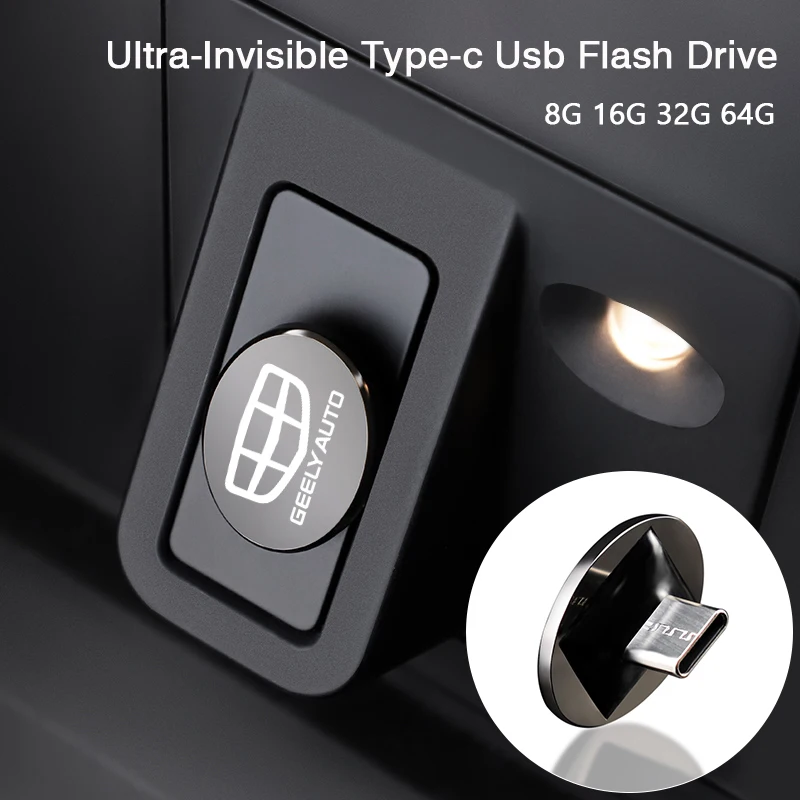 USB-флеш-накопитель Type-C для Geely Atlas SUV Boyue Borui Coolray Emgrand NL3 EX7 X7 EC7 G |