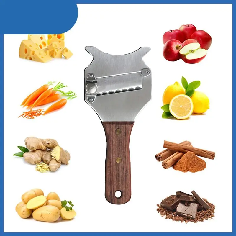

2021 New Stainless Steel Sliver Durable Sharp Truffle Cheese Slicer Chocolate Shaver Wavy Blade Kitchen Cheese Butter Cutter