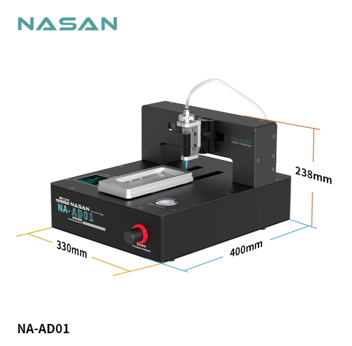 Фото Автоматический дозатор клея NASAN DA01 с системой охлаждения для склеивания задних стекол и рам телефонов, в комплекте с полным набором пресс-форм №2