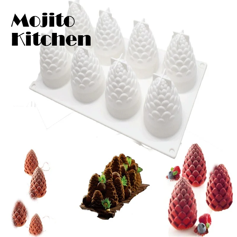 

8 Cavitys Pine Cones Silicone Mold Candle Molds DIY Handmade Candle Making 3D Aromatherapy Candles Beeswax Silicone Molds