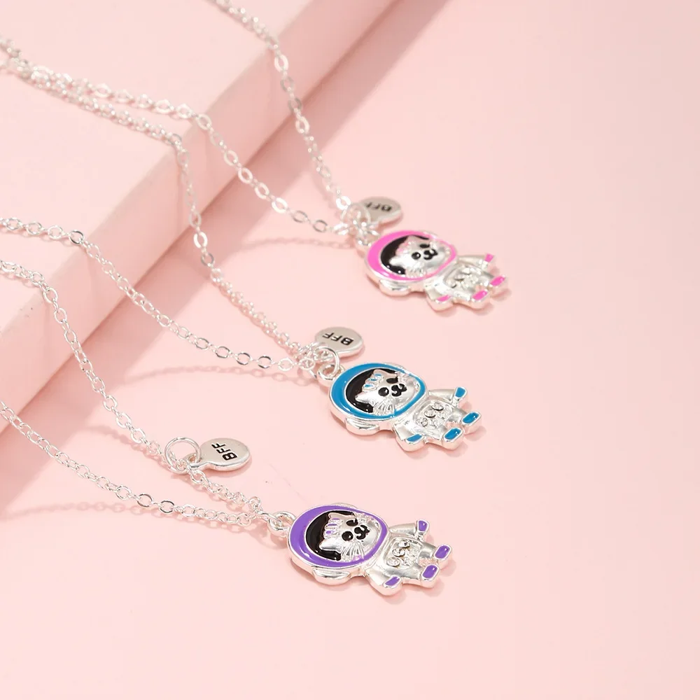 Мультяшный кот астронавт дизайн изображения кулон BFF лучшие друзья сестры милое