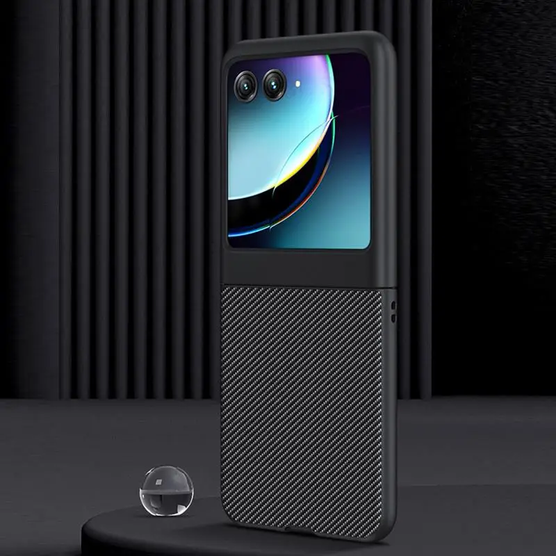 Capa For Motorola Razr 40 Ultra 5G Carbon Fiber Shockproof Case For Moto Razr 2023 gen 4 3 5G Ultra Slim Protective Flip Cover