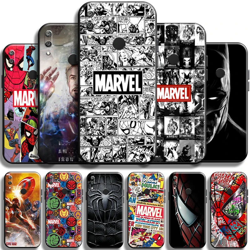 

Marvel Avengers For Huawei Y7 Y6 2019 Y6P Y7P 2020 Y7S Phone Case Funda Shell Black Coque Full Protection Carcasa Soft Back