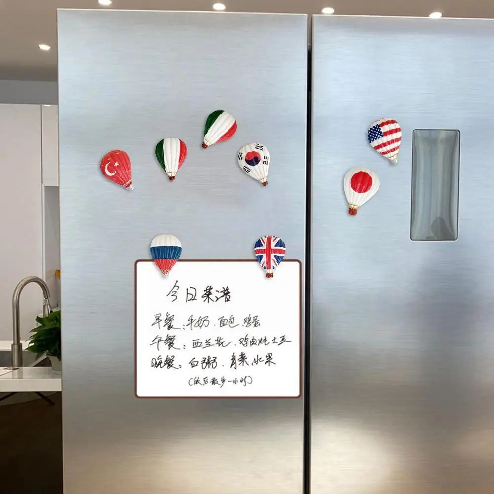 

Resin Fridge Magnets 3d Hot Air Balloon Shape Magnet Decor France Japan China Refrigerator Message Ball America Sticker Log B0d6