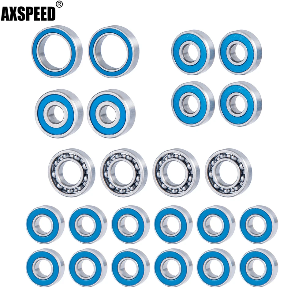 

Комплект герметичных подшипников AXSPEED 24 шт., хромированная сталь для радиоуправляемого гусеничного автомобиля 1/10, осевая каприа курри F9, де...