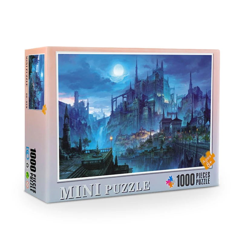 

Mini 1000 Pieces Puzzles For Adults 2022 Spooky Castle Paper Jigsaw Gift Men Women Game 26*38cm Fidget Toy Wholesale Cheap