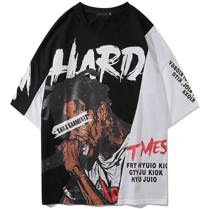 

Men's T Shirt High Street Hip Hop Oversize All-match Letter Picture Print Colorful Lovers Fashion Summer Streetwear