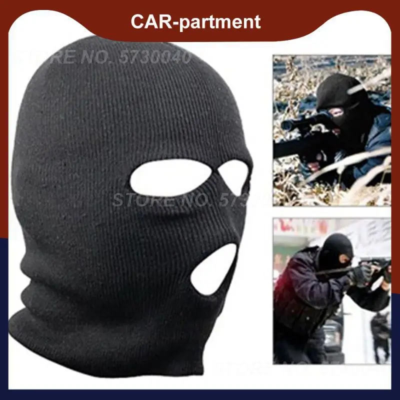 

Зимняя ветрозащитная трикотажная шапка с тремя отверстиями для защиты лица от холода