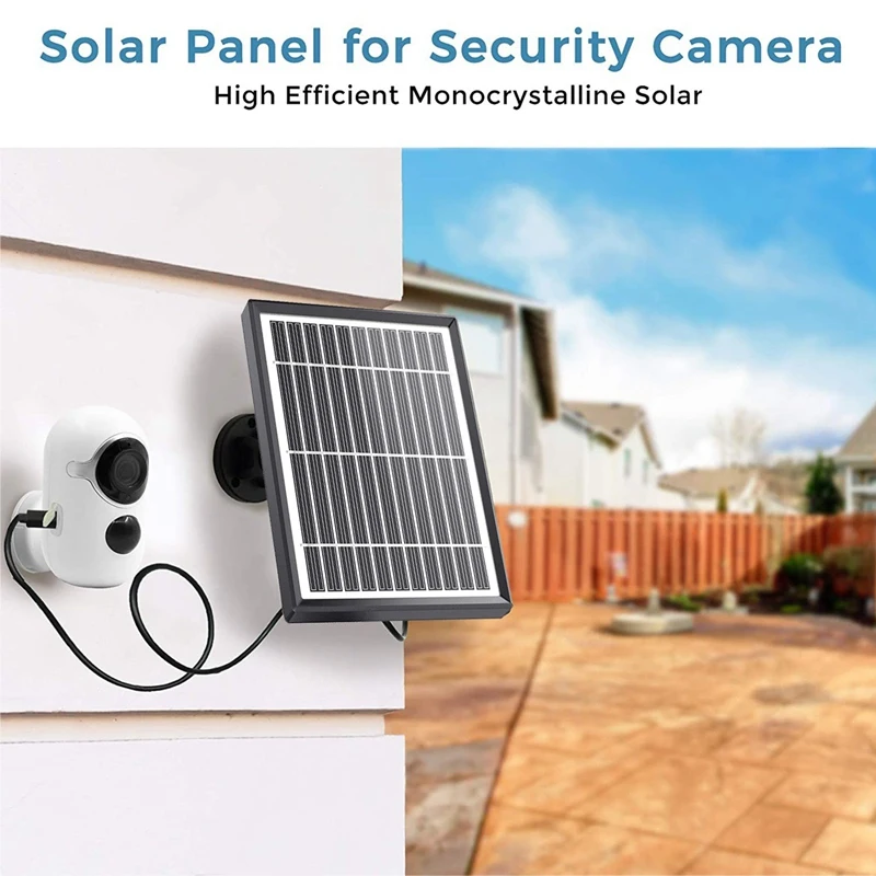 50W Solar Panel IP66 Waterproof Continuously Supply Power For Ring Spotlight Camera/Stick Up Cam Battery Charger
