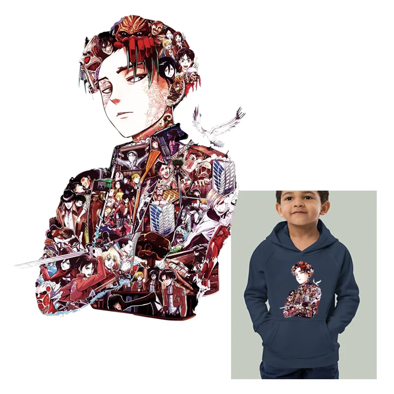 

Levi Ackerman Iron on patches stripes on clothes thermo-stickers for children printing for clothes