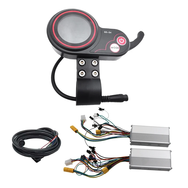 

QS-S4 72V Thumb Throttle LCD Display Meter 6PIN +48V 800W Dual Drive Controller Only For Zero 11X Electric Scooter Parts