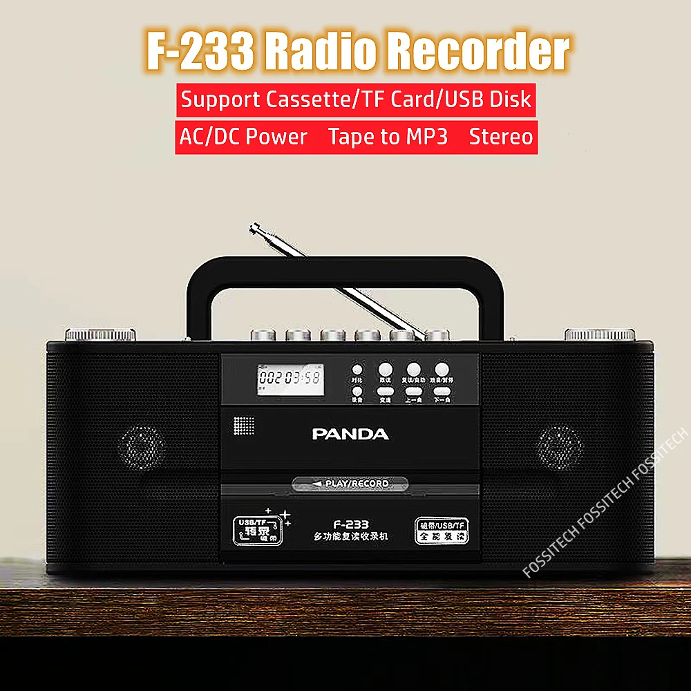 Cassette Tape Transfer To Mp3 Built-in Microphone Recording Support Usb Disk Tf Card Play Rec Fm Mw Radio