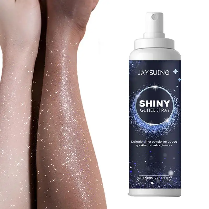 Fashion Highlighter Glitter Powder Spray For Hair & Body Sparkly Shimmery Glow For Festival Rave Costume Parties