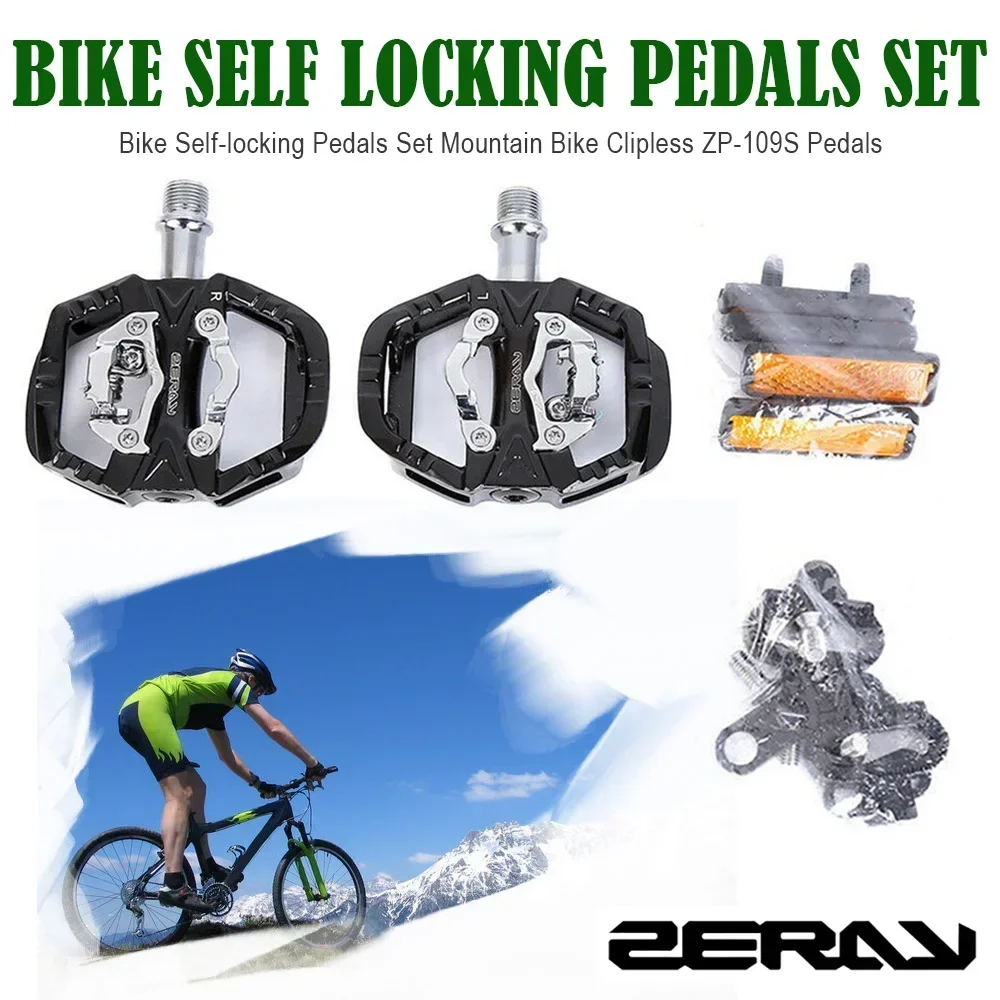 ZERAY-Педали для горного велосипеда с зажимами алюминиевый SPD плоские двойного