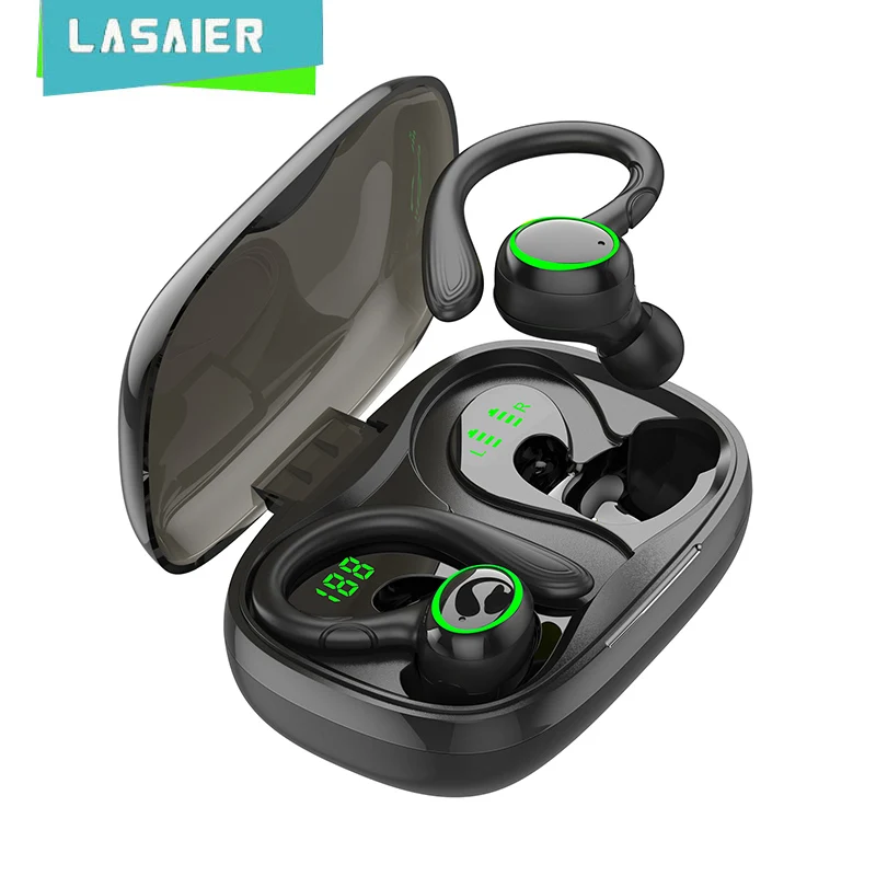 

Wireless Earbud Sports Bluetooth 5.1 Headphones IPX7 Waterproof Earhooks Stereo Deep Bass Noise Cancelling Earphones LED Display