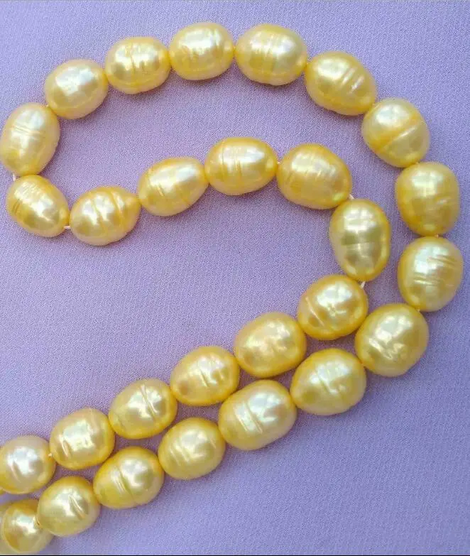 

Цепочка с жемчугом в стиле барокко, ожерелье из натурального жемчуга, золото 14 к, с застежкой в форме буквы P, 19 дюймов